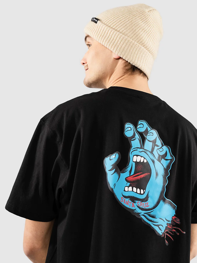 Santa Cruz Screaming Hand Chest T-paita musta