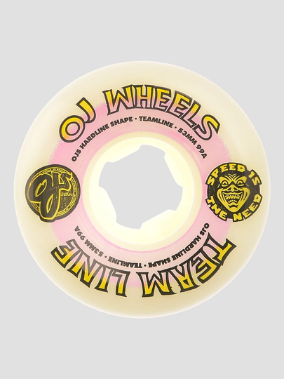 OJ Wheels Team Line Original Hardline 99A 53mm Wheels valkoinen