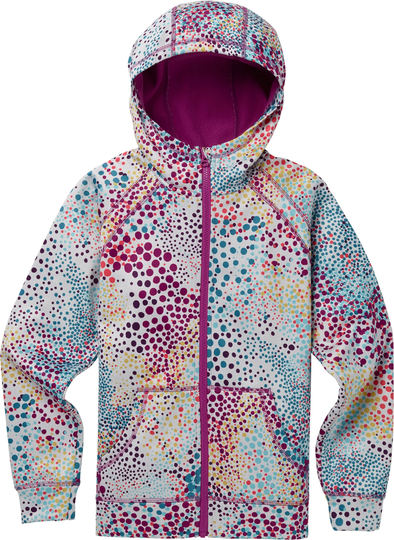 Burton Girls Crown Bonded Full-Zip Hoodie Huppari, Stout White Dots L