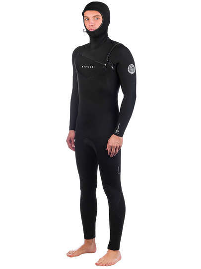 Rip Curl Dawn Patrol Hood 5/4 Chest Zip Wetsuit musta