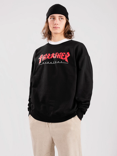 Thrasher Godzilla Crewneck Sweater musta
