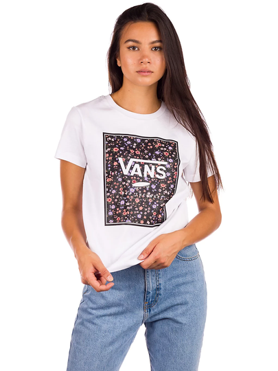 Vans Boxed In Rose Crew T-Shirt valkoinen