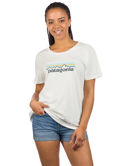 Patagonia Pastel P-6 Logo Organic Crew T-Shirt valkoinen